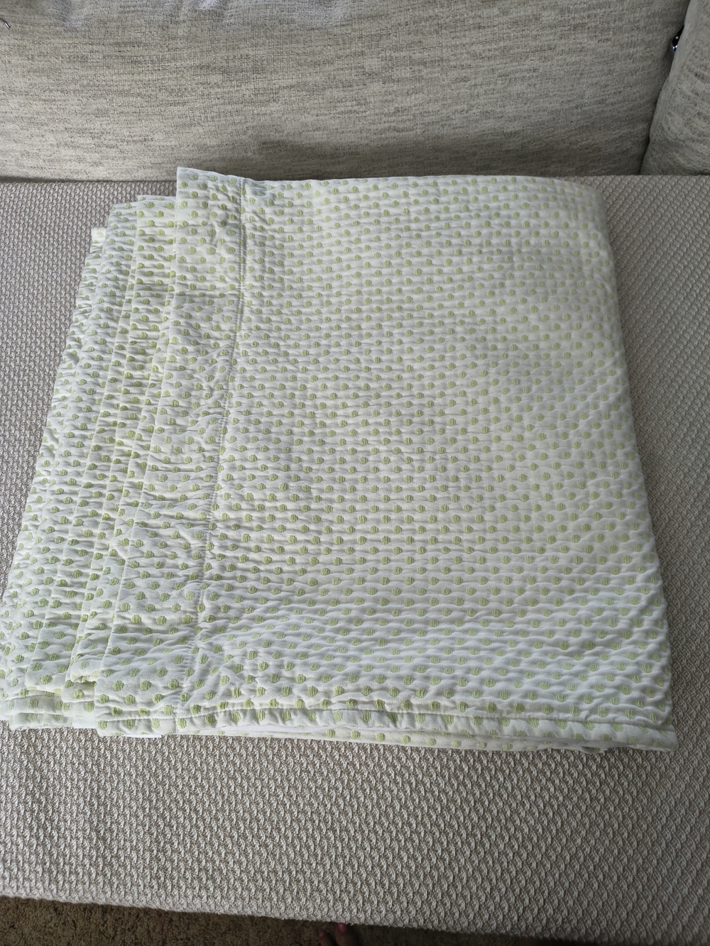 Pottery Barn Kids Audrey Chenille Dot Curtain Panels Green Set of 2